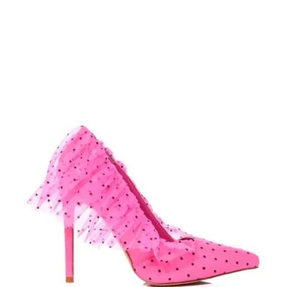 AZALEA WANG " PERFECTED PERSONIFIED " TULLE POLKA DOT / PINK (BRAND NEW !!!!! - Picture 5 of 7